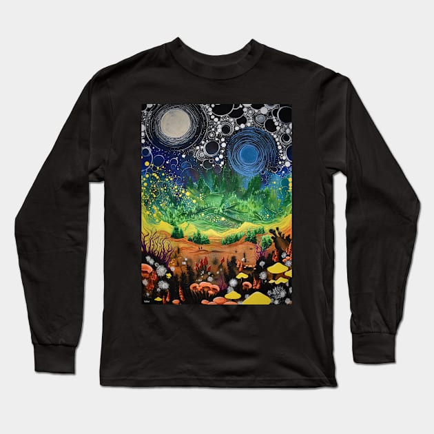 Particle Perpetuation Long Sleeve T-Shirt by Hooloovoo Art